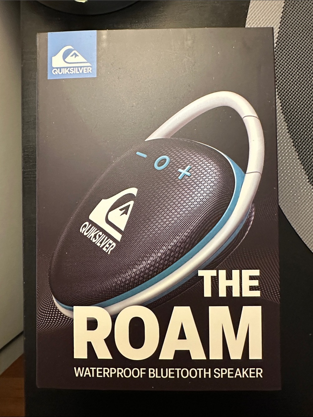Quiksilver Black and Light Blue Roam Waterproof Bluetooth Speaker